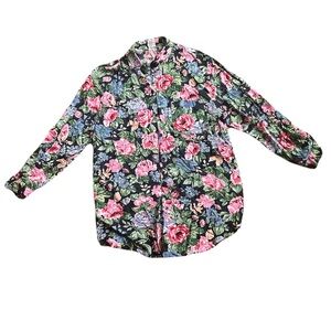 Women's French Vintage Floral Blouse L